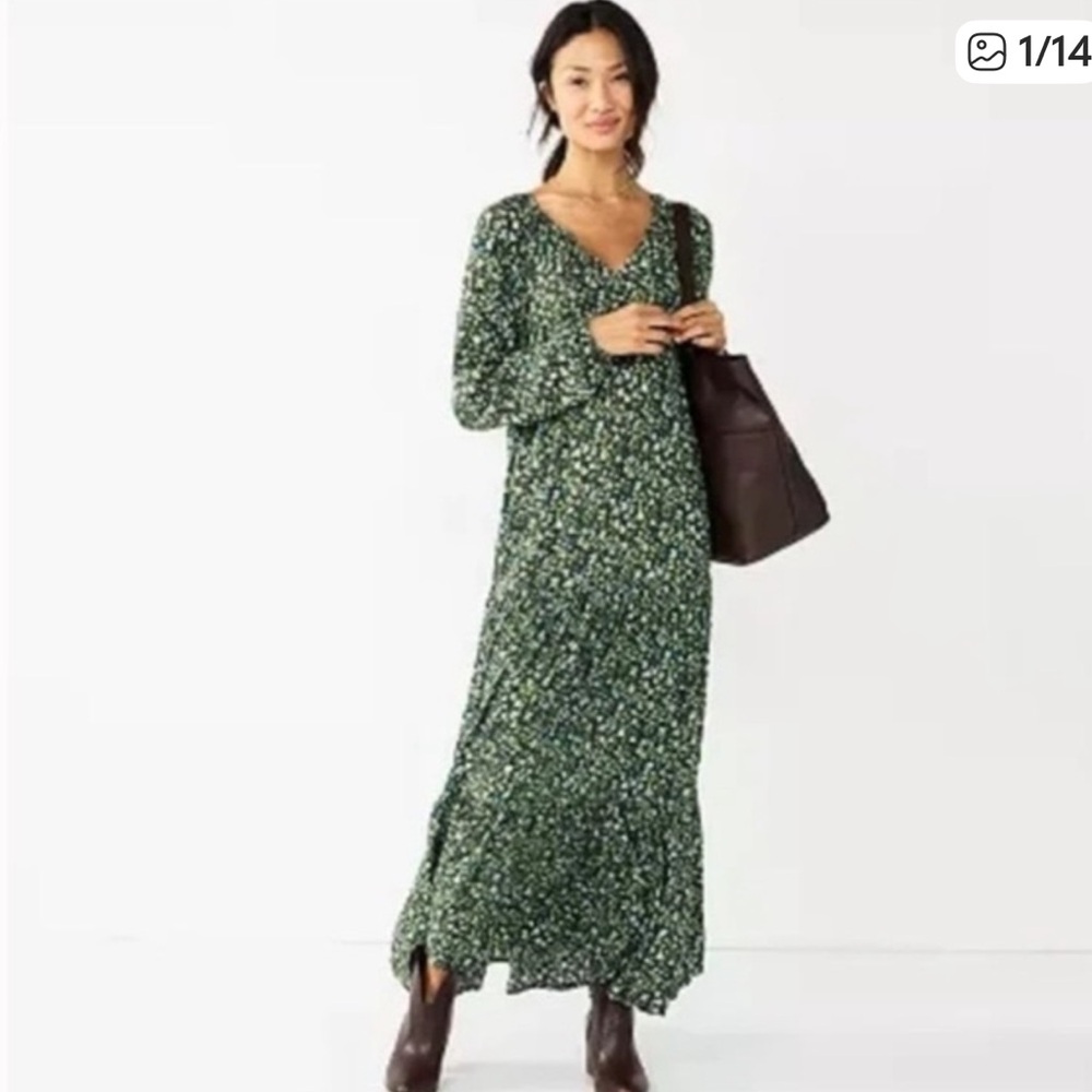 Sonoma Goods For Life Tiered Long Sleeve Floral Maxi Dress